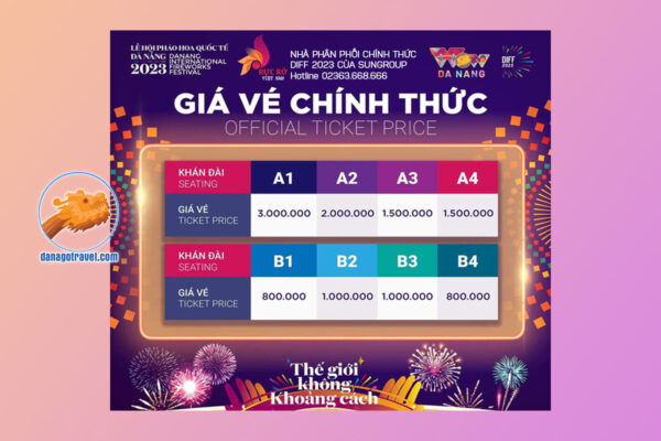 Giá vé pháo hoa quốc tế Đà Nẵng 2023